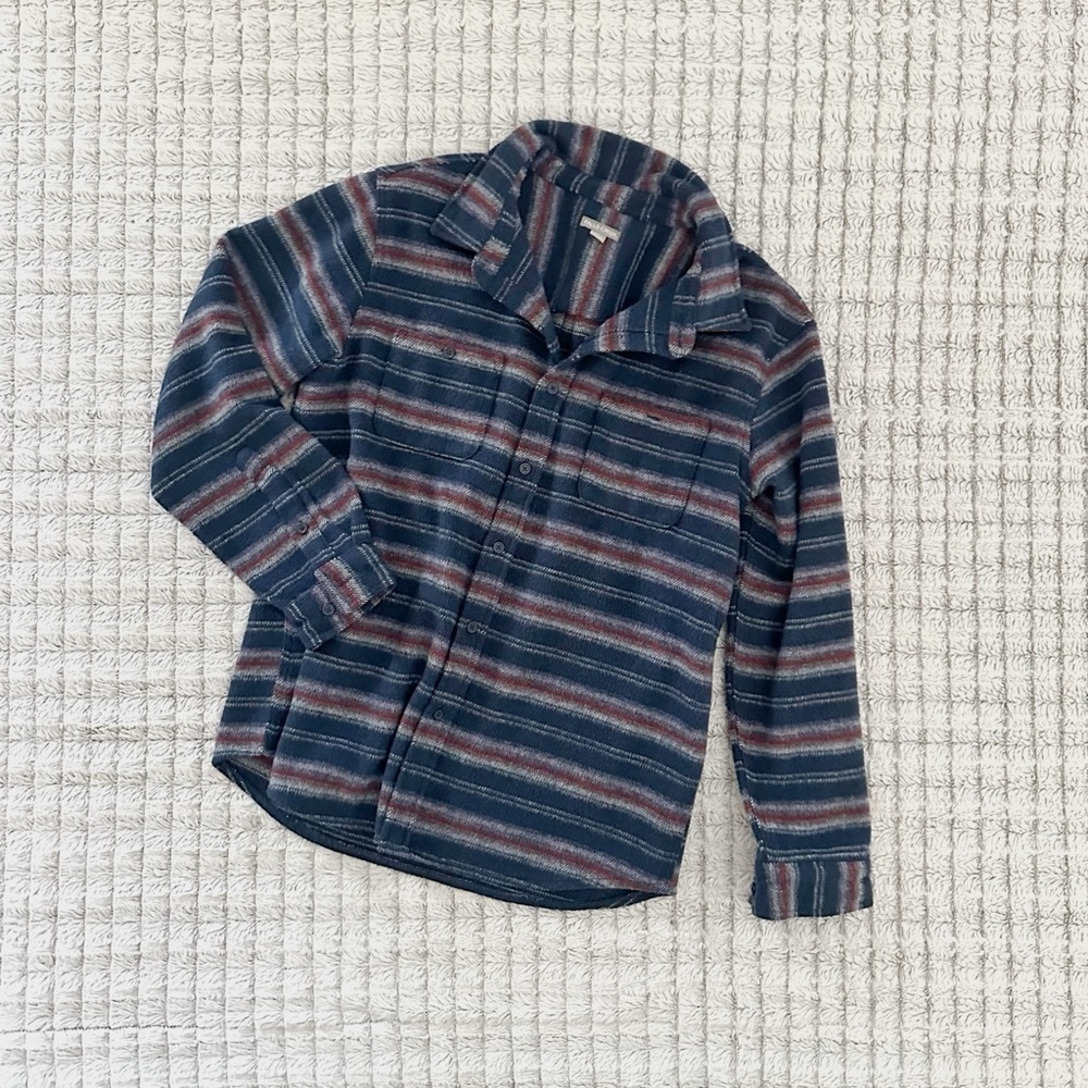 Falls Creek Men’s Plaid Wool-Blend Shirt - Red, Gray, and Blue